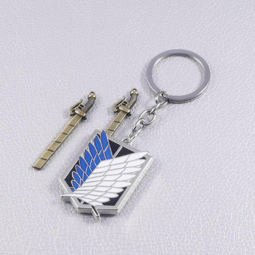 AOT Wings of Freedom Keychain (Pendant Swords)