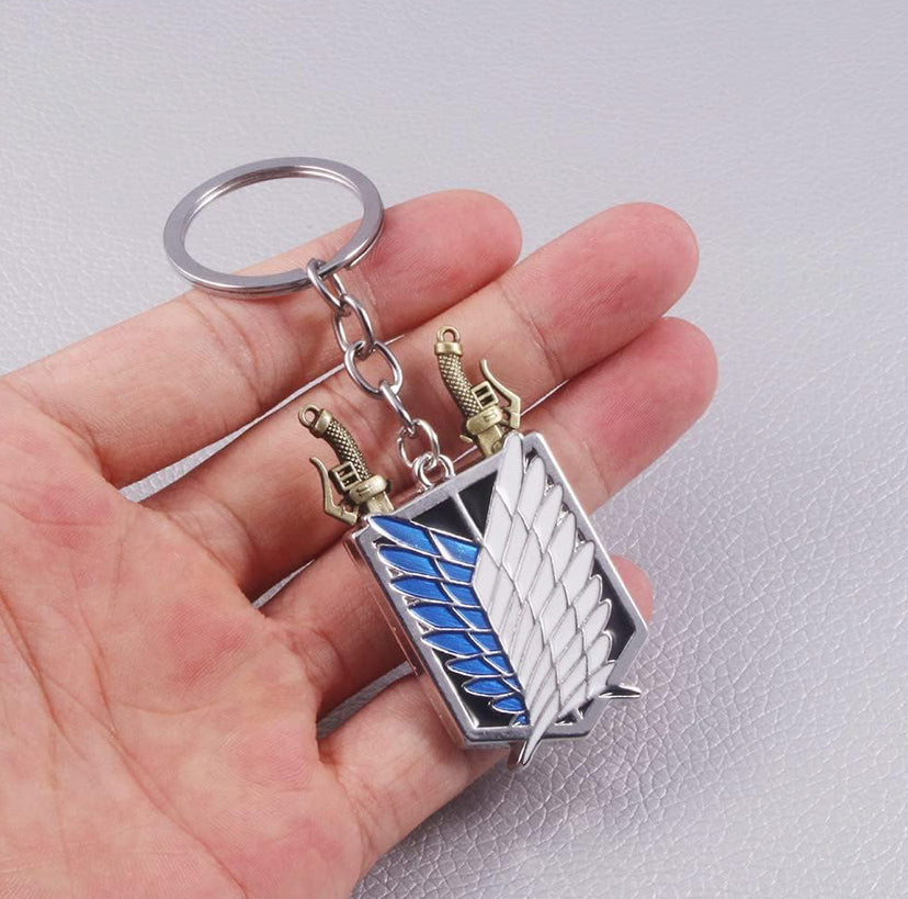 AOT Wings of Freedom Keychain (Pendant Swords)
