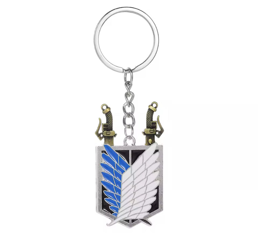 AOT Wings of Freedom Keychain (Pendant Swords)