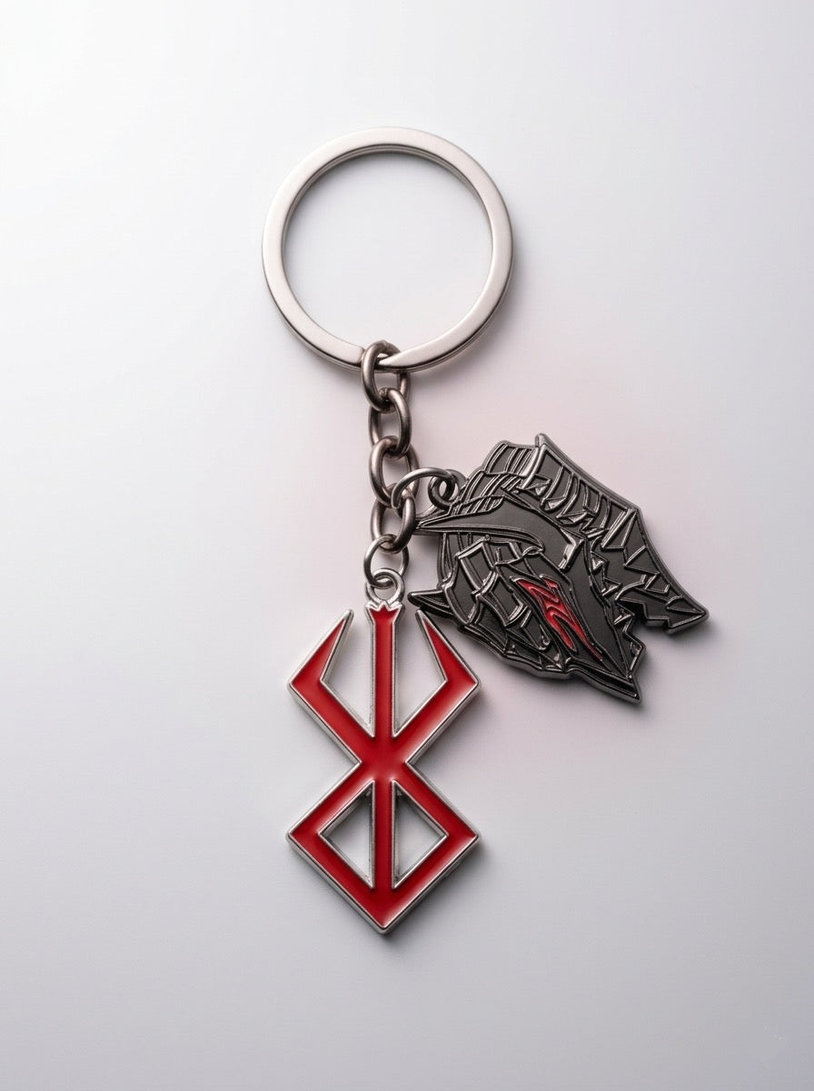 Berserk Brand of Sacrifice & Helmet Keychain