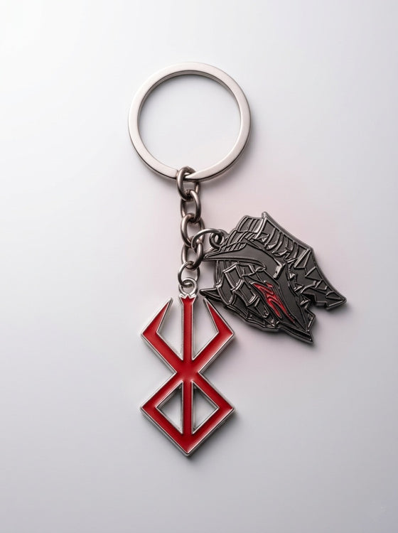 Berserk Brand of Sacrifice & Helmet Keychain