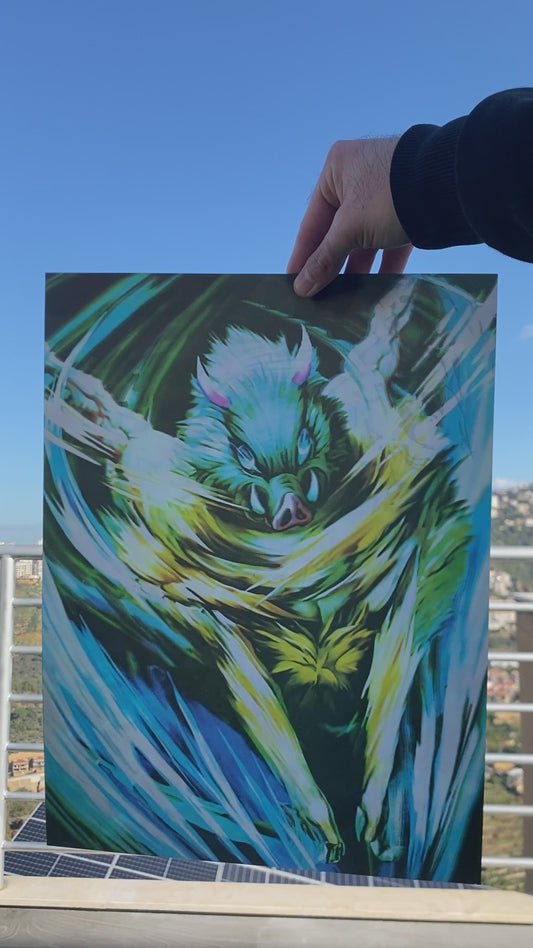 Demon Slayer 5D Luminous Poster (Tanjiro/Inosuke/Zenitsu)