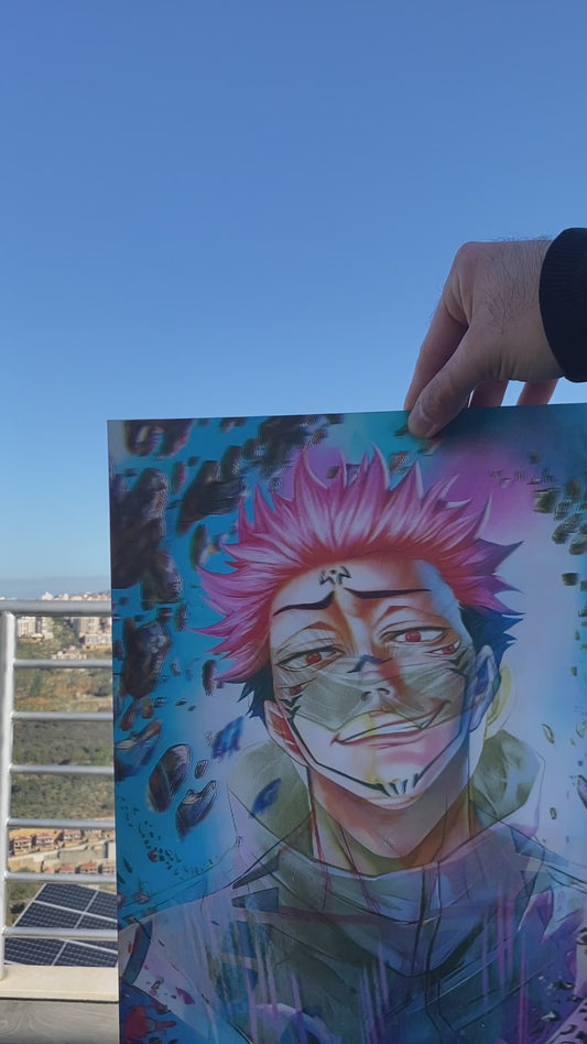 Jujutsu Kaisen 5D Luminous Poster (Sukuna/Yuji/Gojo)