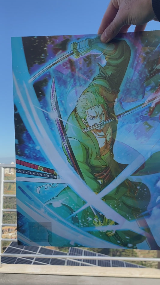 One Piece 5D Luminous Poster (Zoro/Mihawk/Ryuma)